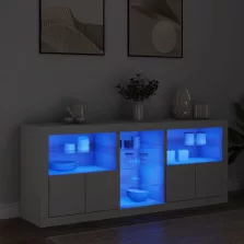   vidaXL fehér tálalószekrény LED-világítással 162 x 37 x 67 cm