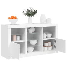   vidaXL fehér tálalószekrény LED-világítással 123 x 37 x 67 cm