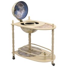   vidaXL zöld földgömb alakú eukaliptuszfa bárszekrény/bortartó állvány