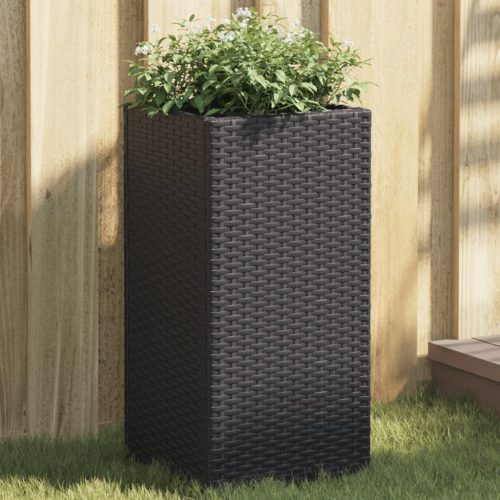 vidaXL 2 db fekete polyrattan kerti ültetőláda 30x30x60 cm