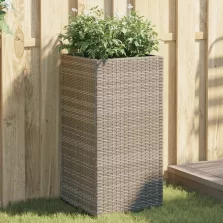   vidaXL 2 db szürke polyrattan kerti ültetőláda 40x40x80 cm