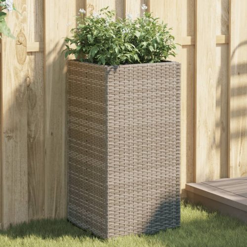 vidaXL 2 db szürke polyrattan kerti ültetőláda 40x40x80 cm