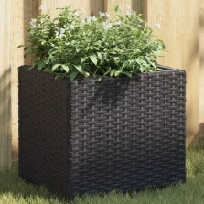   vidaXL 2 db fekete polyrattan kerti ültetőláda 36x30x32 cm