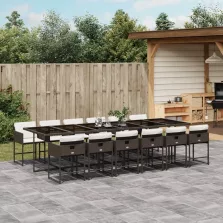  vidaXL 13 részes barna polyrattan kerti ülőgarnitúra párnákkal