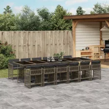   vidaXL 13 részes szürke polyrattan kerti ülőgarnitúra párnákkal