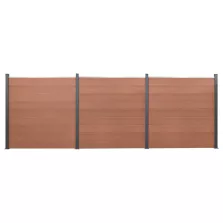 vidaXL barna WPC kerítéspanelszett 526 x 186 cm