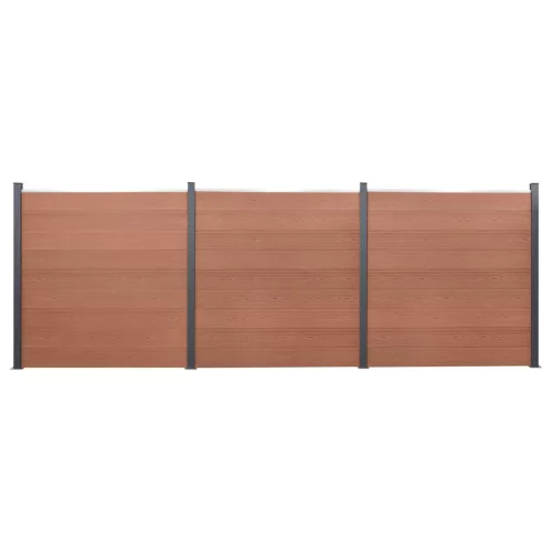 vidaXL barna WPC kerítéspanelszett 526 x 186 cm