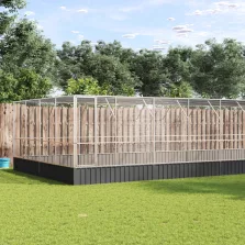   vidaXL ezüstszínű acél madárház bővítménnyel 832x414x212 cm