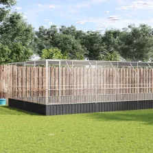   vidaXL ezüstszínű acél madárház bővítménnyel 1246x414x212 cm