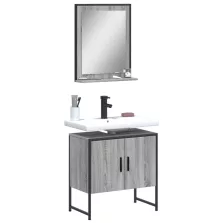   vidaXL 2 részes szürke sonoma szerelt fa fürdőszobai szekrényszett