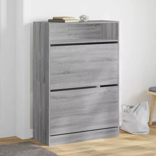 vidaXL szürke sonoma cipőszekrény 2 kihajtható fiókkal 80x34x116 cm