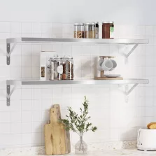   vidaXL 2 db ezüstszínű rozsdamentes acél fali polc 100 x 30 cm