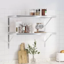   vidaXL 2 db ezüstszínű rozsdamentes acél fali polc 75 x 40 cm