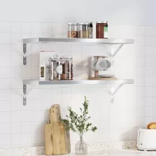   vidaXL 2 db ezüstszínű rozsdamentes acél fali polc 75 x 30 cm
