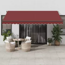   vidaXL burgundi vörös automata behúzható napellenző 450 x 350 cm
