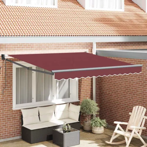 vidaXL burgundi vörös automata kihúzható napellenző 300 x 250 cm