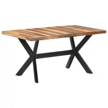   vidaXL tömör fa étkezőasztal mézszínű felülettel 160 x 80 x 75 cm