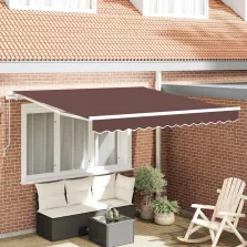 vidaXL barna kézzel kihúzható napellenző 300 x 250 cm
