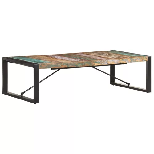vidaXL tömör újrahasznosított fa dohányzóasztal 140 x 70 x 40 cm