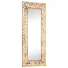   vidaXL kézzel faragott tömör mangófa tükör 110 x 50 x 2,6 cm