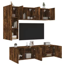 vidaXL 5 darab füstös tölgy színű szerelt fa TV-bútor
