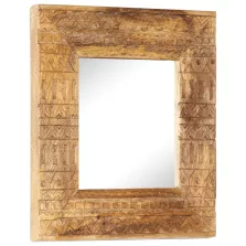   vidaXL kézzel faragott tömör mangófa tükör 50 x 50 x 2,5 cm