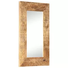   vidaXL kézzel faragott tömör mangófa tükör 80 x 50 x 2,5 cm