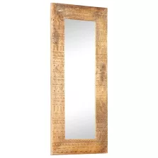   vidaXL kézzel faragott tömör mangófa tükör 110 x 50 x 2,5 cm