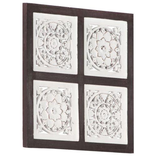 vidaXL barna és fehér kézzel faragott fali panel MDF 40 x 40 x 1,5 cm