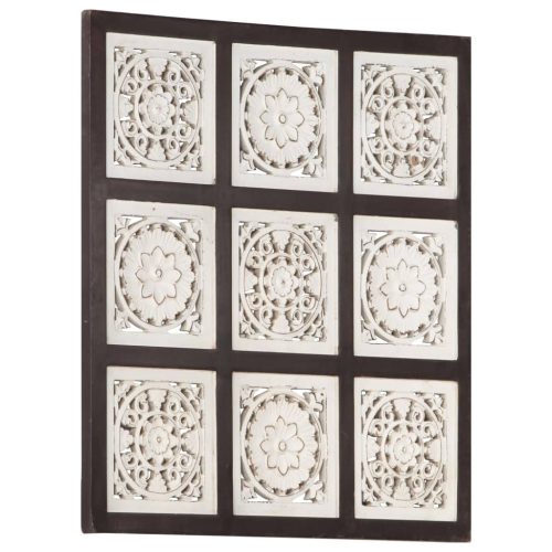 vidaXL barna és fehér kézzel faragott fali panel MDF 60 x 60 x 1,5 cm