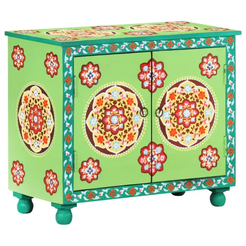 vidaXL kézzel festett többszínű tömör mangófa tálaló 70 x 35 x 60 cm