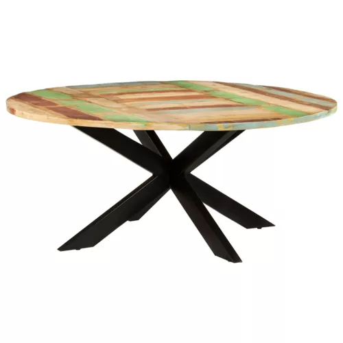 vidaXL kerek tömör újrahasznosított fa étkezőasztal 175 x 75 cm