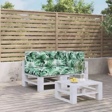 vidaXL 3 db levélmintás szövet raklappárna