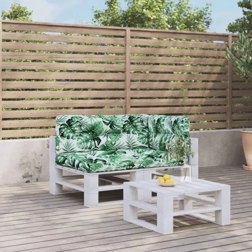 vidaXL 3 db levélmintás szövet raklappárna