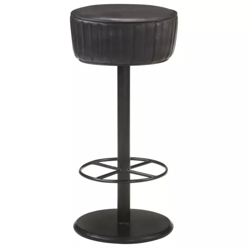 vidaXL fekete valódi bőr bárszék