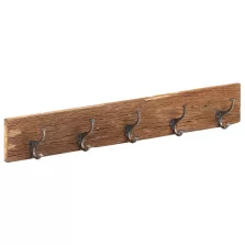   vidaXL tömör újrahasznosított fa fogas 5 akasztóval 100 x 2,5 x 15 cm