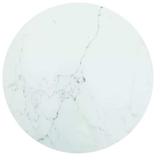 vidaXL fehér edzett üveg asztallap márványdizájnnal Ø80 x 1 cm