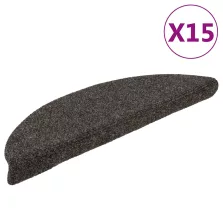   vidaXL 15 db öntapadós lépcsőszőnyeg 56 x 17 x 3 cm antracit félkör alakú