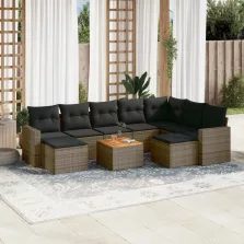   vidaXL 10 részes szürke polyrattan kerti ülőgarnitúra párnákkal