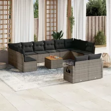  vidaXL 13 részes szürke polyrattan kerti ülőgarnitúra párnákkal