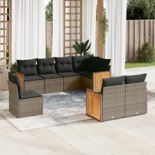   vidaXL 8 részes szürke polyrattan kerti ülőgarnitúra párnákkal