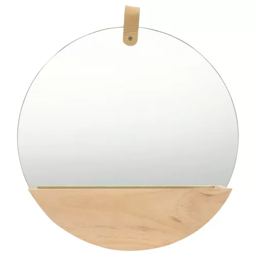vidaXL tömör fenyőfa fali tükör 35 cm