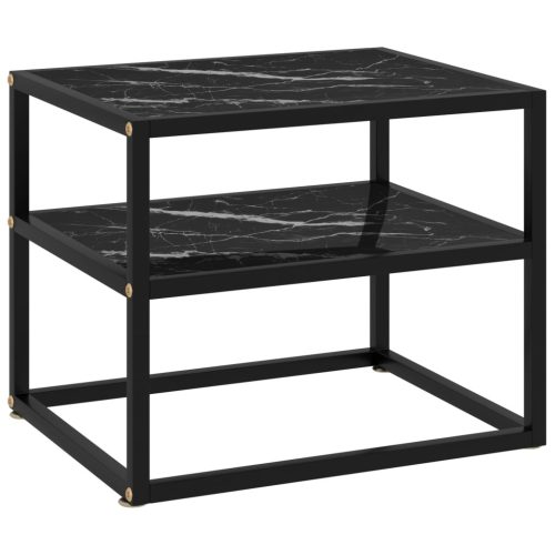 322854 vidaXL Console Table Black 50x40x40 cm Tempered Glass