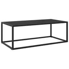   vidaXL fekete dohányzóasztal fekete üveggel 100 x 50 x 35 cm