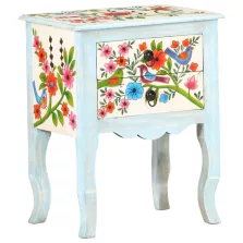   vidaXL kézzel festett tömör mangófa éjjeliszekrény 40 x 30 x 50 cm