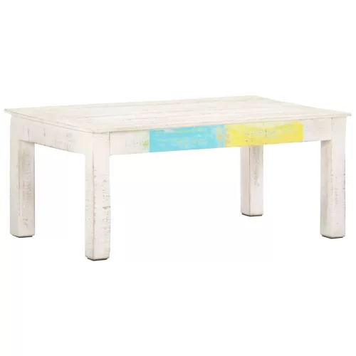 vidaXL fehér tömör mangófa dohányzóasztal 110 x 60 x 45 cm