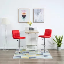 vidaXL 2 db piros műbőr bárszék