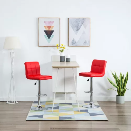 vidaXL 2 db piros műbőr bárszék