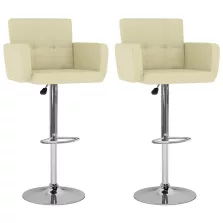 vidaXL 2 db krémszínű műbőr bárszék