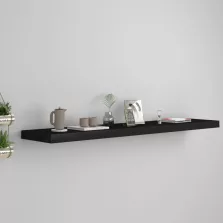 vidaXL fekete MDF lebegő fali polc 120 x 23,5 x 3,8 cm